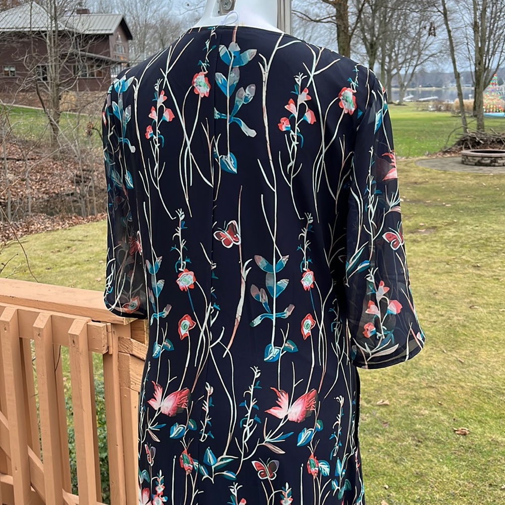 Floral & butterfly boho midi dress L - Picture 5 of 12